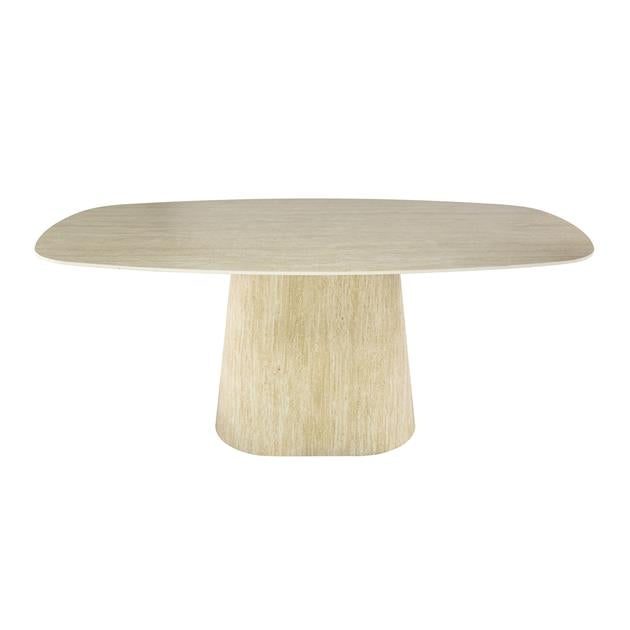 Eettafel Centro deens ovaal 180x90 cm / Keramiek travertin