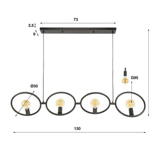Hanglamp Loop 4-lichts / Artic zwart