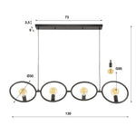 Hanglamp Loop 4-lichts / Artic zwart