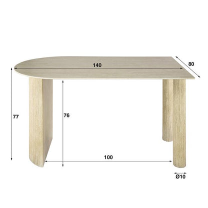 Eettafel Romano Arch 1-side 140x80 cm / Keramiek travertin