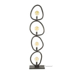 Vloerlamp 4L organic steel / Artic zwart