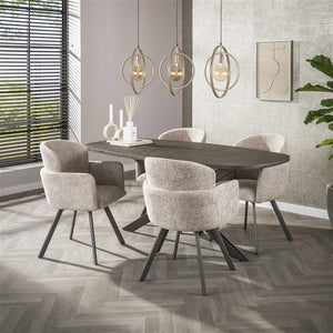 Eettafel Bronvik deens ovaal 180x90 cm / Brons liquid metal