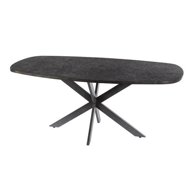 Eetkamertafel 180cm deens ovaal metallic / Grijs (Magazijn sale)