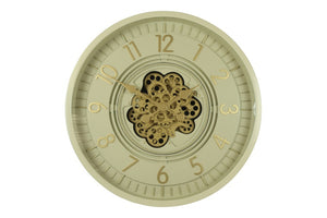Ronde radar Wandklok Countryfield "Celestial'' crème Ø 66 cm