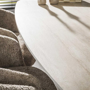 Eettafel Romano Centro deens ovaal 215x105 cm / 3D keramiek travertin