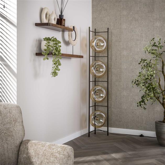 Vloerlamp Soll 4-lichts / Amber glas