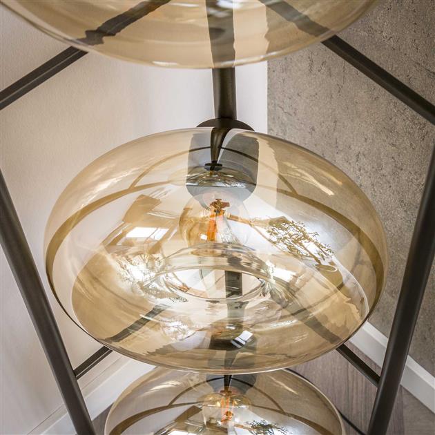 Vloerlamp Soll 4-lichts / Amber glas
