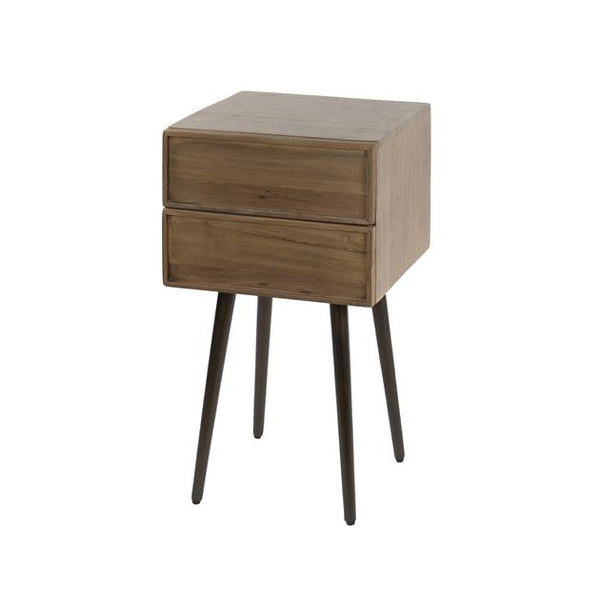 Nachtkastje 2 laden Frame / Massief acacia drift brown