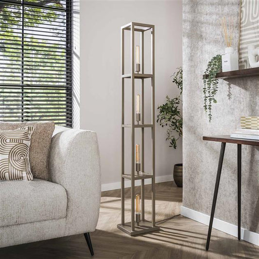 Vloerlamp Quadra 4-lichts / Beige (Magazijn sale)