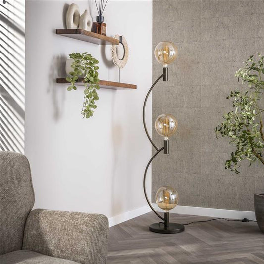 Vloerlamp Arcus 3-lichts / Sienna bruin