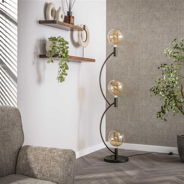 Vloerlamp Arcus 3-lichts / Sienna bruin