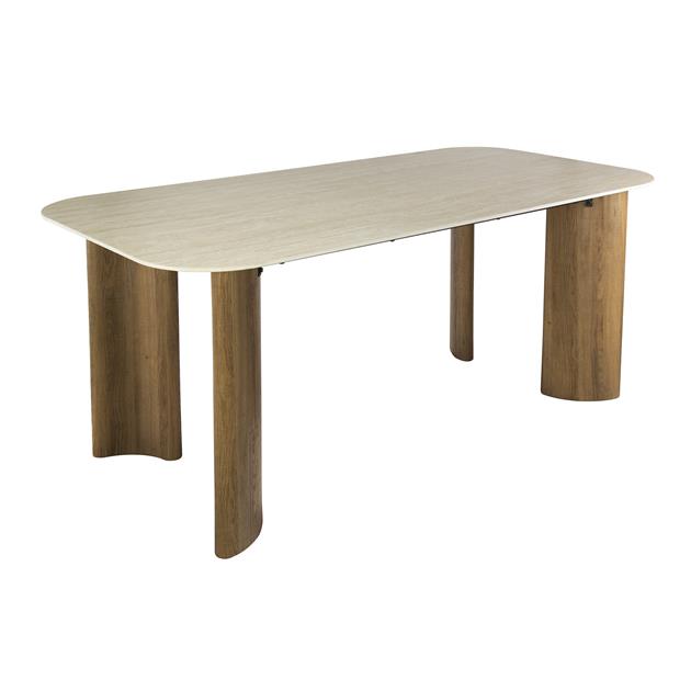 Eettafel Romano Curvo 180x90 cm / Keramiek travertin