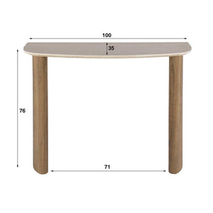 Kaptafel/bureau Romano curvo / Ceramic Travertine