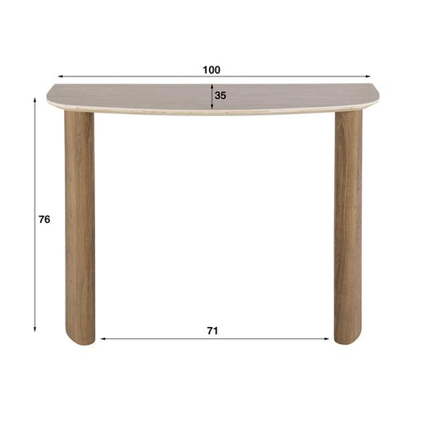 Kaptafel/bureau Romano curvo / Ceramic Travertine
