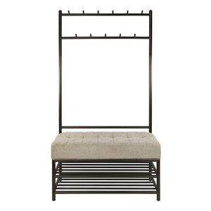 Garderobebank/kapstok Luno + schoenenrek Drift brown