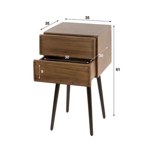Nachtkastje 2 laden Frame / Massief acacia drift brown