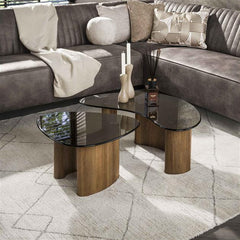 Salontafel Tinto organisch set van 2 stuks / Bronze Glass