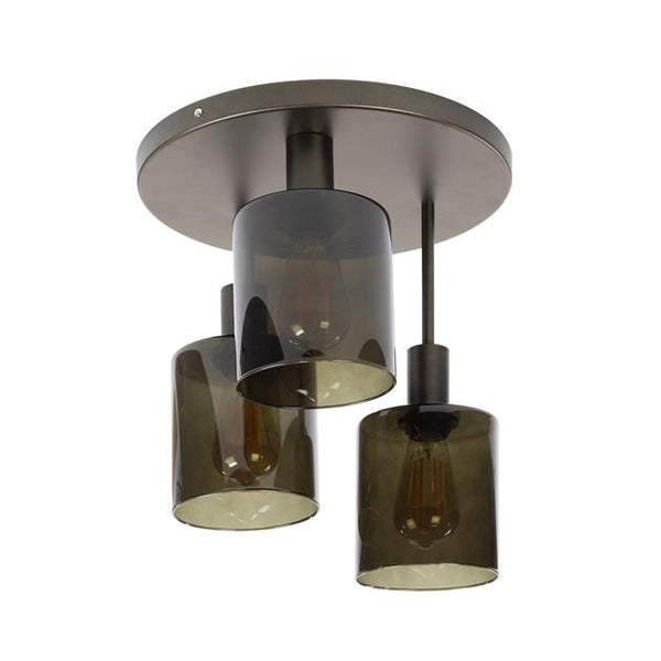 Plafondlamp Sepiora 3-lichts / Sienna bruin