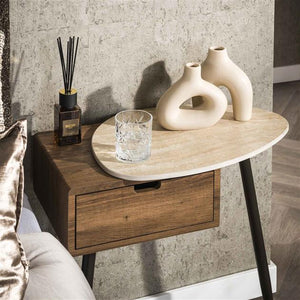 Nachtkastje Travino 1 lade / Ceramic Travertine (rechts)