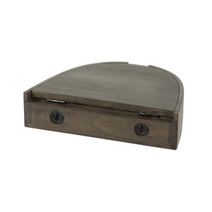 Nachtkastje 1L halfrond zwevend / Massief acacia glaze brown