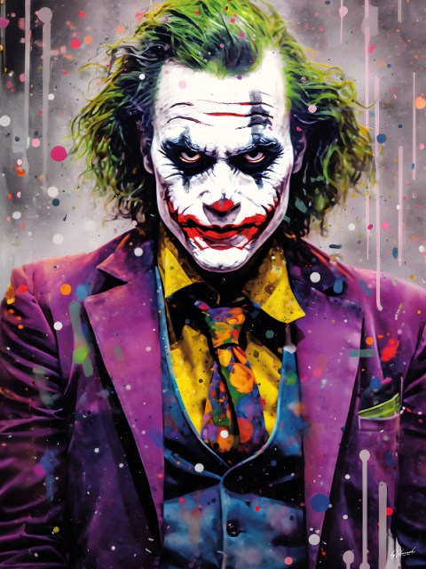 Glasschilderij Joker  / clown 60x80 cm