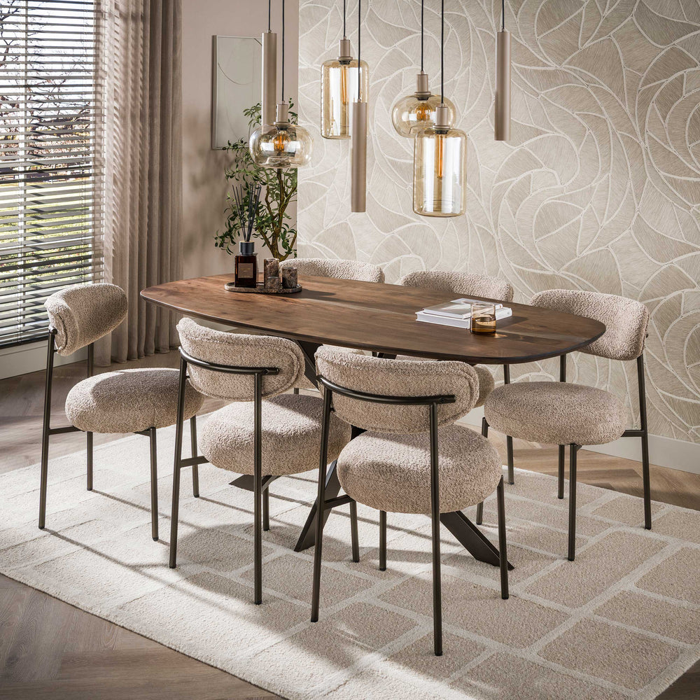 Eettafel Arhus Solid deens ovaal 180cm / Massief acacia bruin