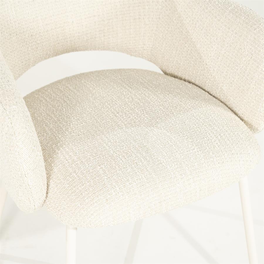 Eetkamerstoel Story By-Boo met armleuning - Stof tofa beige lichte poten