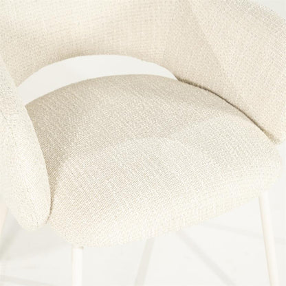 Eetkamerstoel Story By-Boo met armleuning - Stof tofa beige lichte poten