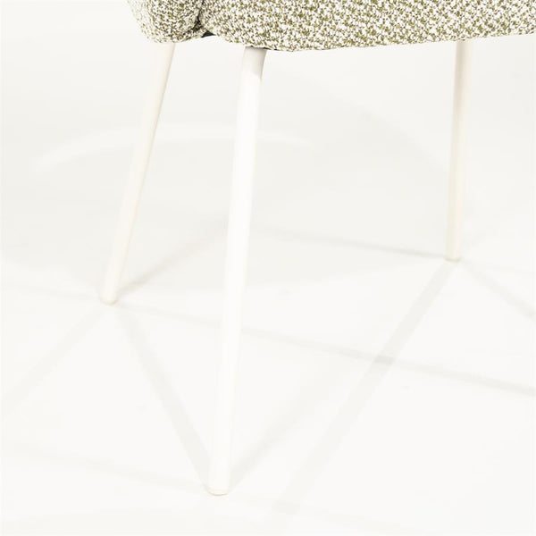 Eetkamerstoel Story By-Boo met armleuning - Stof tofa groen lichte poten