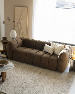 Sofa 3 zits bank Cubetto By-Boo - Nox stof bruine kleur
