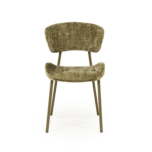 Eetkamerstoel Dare By-Boo zonder armleuning - Stof drift groen + groene poten