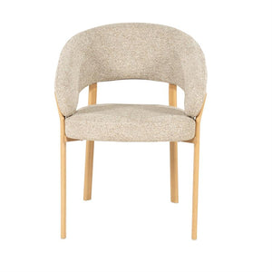 Eetkamerstoel Sedia By-Boo met armleuning - Naturel stof