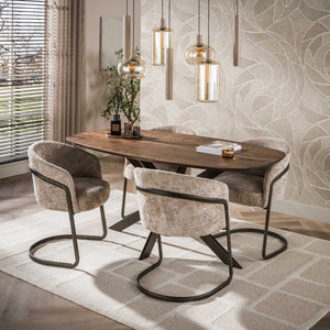 Eettafel Arhus Solid deens ovaal 150cm / Massief acacia bruin