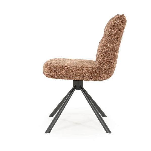 Eetkamerstoel Ferre By-Boo zonder armleuning - Stof gleam burgundy donkerrood