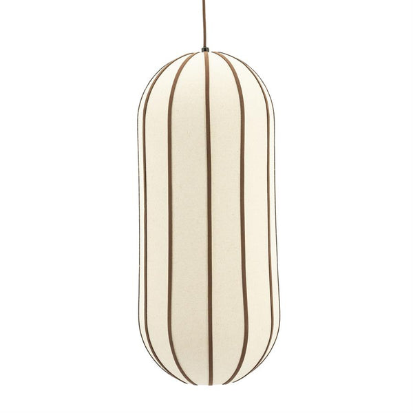 Hang lamp Cocoon 1 By-Boo (IJzer, leer & linnen)