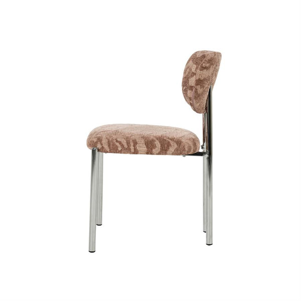 The Home Style Club x By-Boo Eetkamerstoel Saint Germain roze/chrome