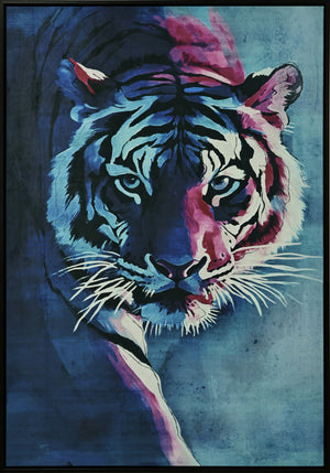 Canvas schilderij Fluweel geprint met lijst  'Tijger' 83x123 cm