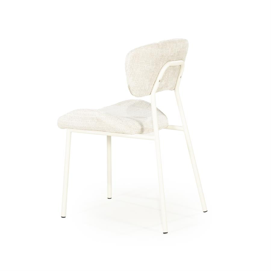 Eetkamerstoel Dare By-Boo zonder armleuning - Stof drift beige+ beige poten