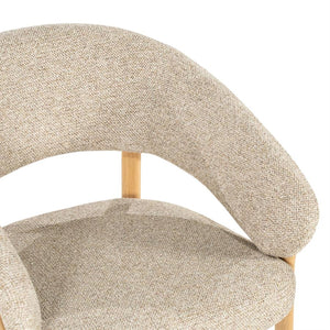 Eetkamerstoel Sedia By-Boo met armleuning - Naturel stof