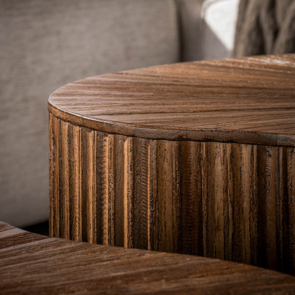 Salontafel Maya Teak niervormig set van 2 / Massief teak espresso