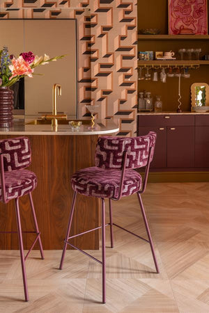 The Home Style Club x By-Boo Barstoel Belle Vie Burgundy