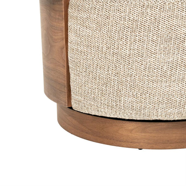 Fauteuil Nila Eleonora bruin hout  - Vanu stof taupe