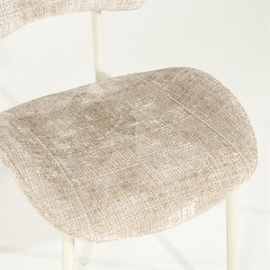 Eetkamerstoel Dare By-Boo zonder armleuning - Stof drift taupe + taupe poten