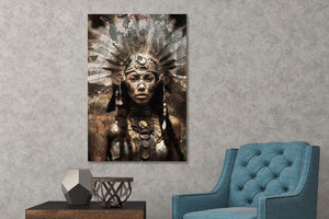 Glasschilderij  Indiaan geverfd 80x120 cm