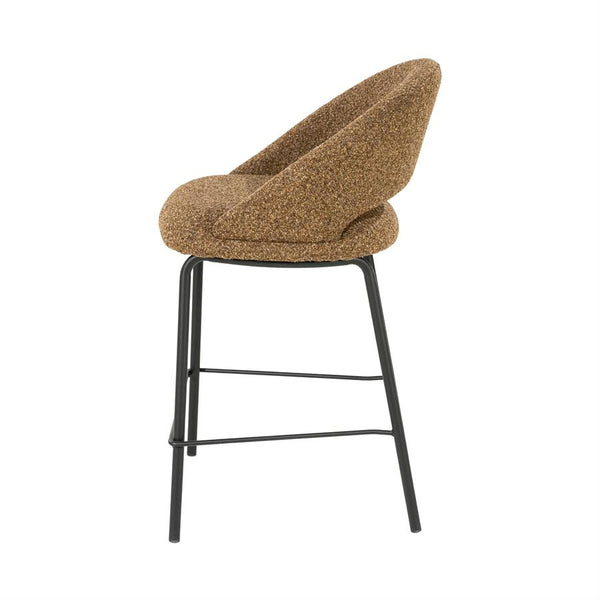 Barstoel Nido By-Boo - Bruine stof zithoogte 65 cm