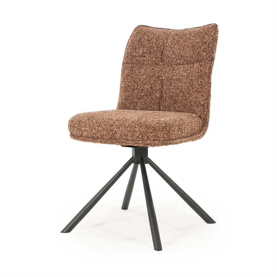 Eetkamerstoel Ferre By-Boo zonder armleuning - Stof gleam burgundy donkerrood