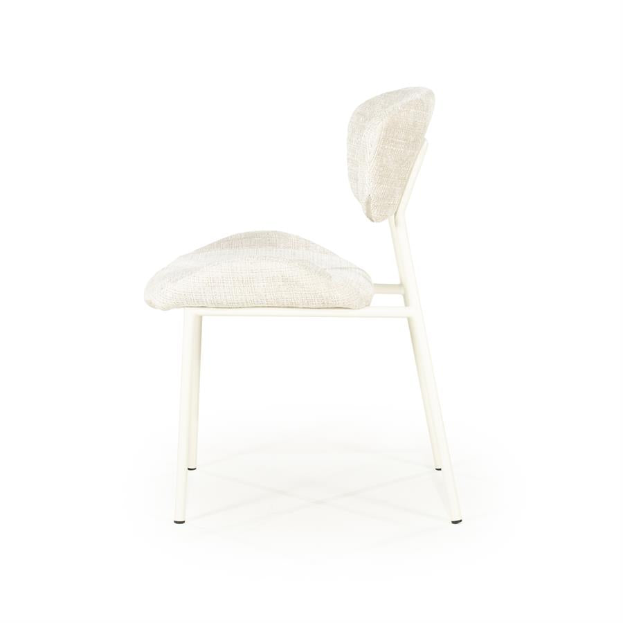 Eetkamerstoel Dare By-Boo zonder armleuning - Stof drift beige+ beige poten