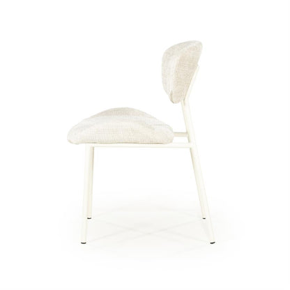 Eetkamerstoel Dare By-Boo zonder armleuning - Stof drift beige+ beige poten