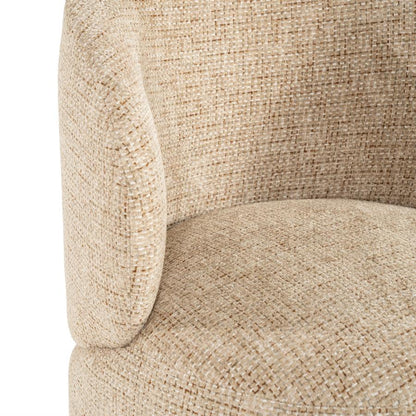 Luxe eetkamerstoel Sulo Eleonora draaibaar - Stof Kiva taupe kleur