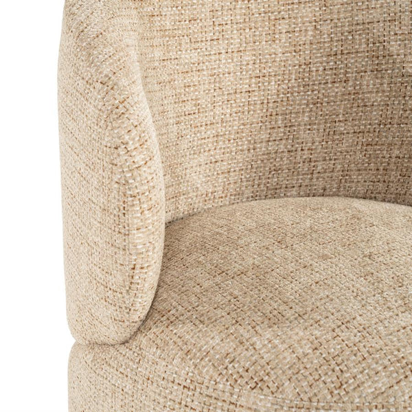 Luxe eetkamerstoel Sulo Eleonora draaibaar - Stof Kiva taupe kleur